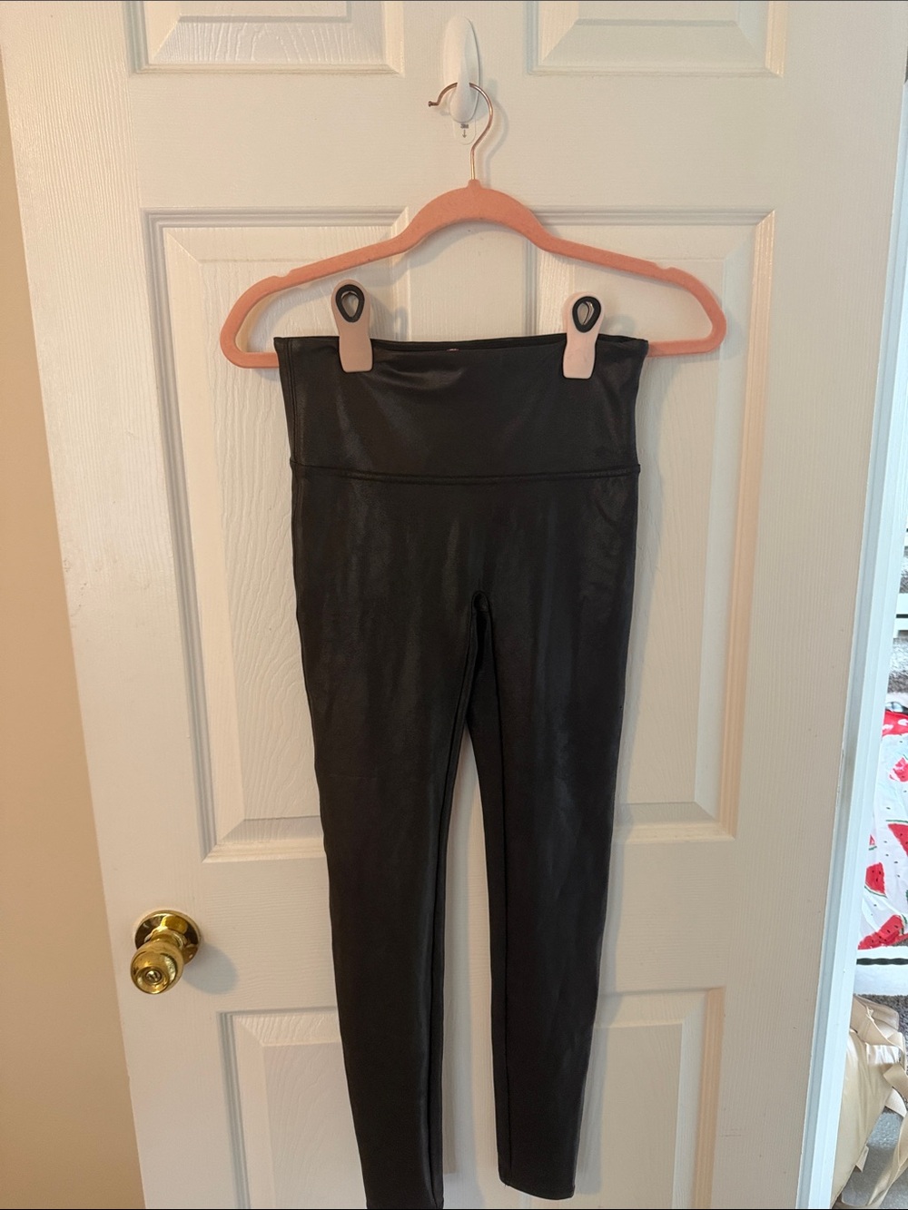 SPANX Faux Suede Leggings in Black (Medium)